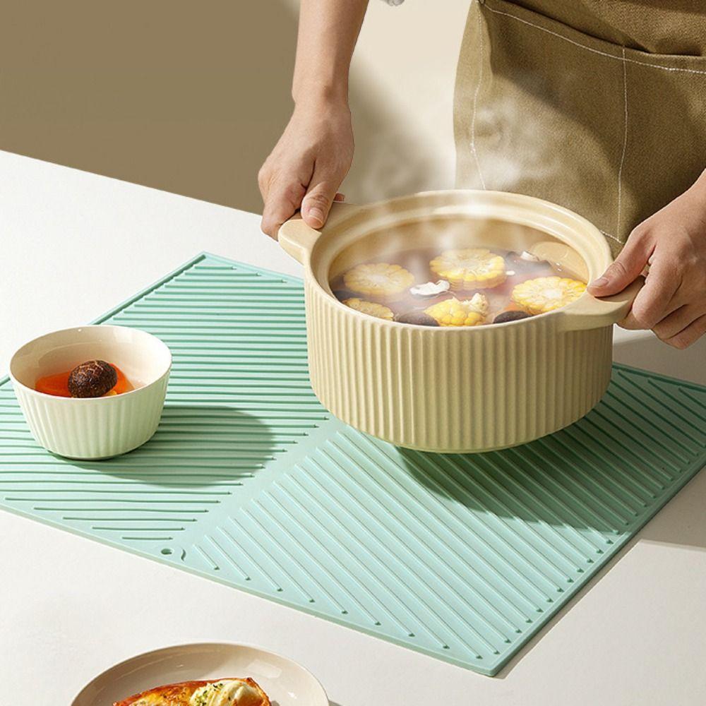 Anti-slip Silicone Draining Pad Thickened Cup Storage Pad Kitchen Accessory Placemats  Bathroom