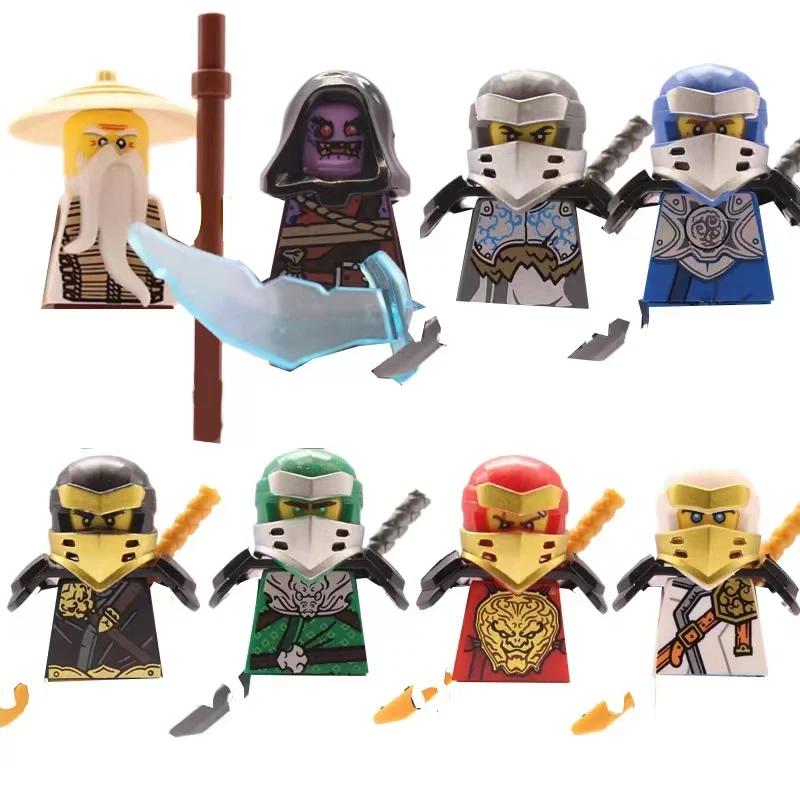 

8 шт./набор Аниме Фигурки Ниндзя Морро Надахан Ллойд Кай Джей Зейн Коул Ния Строительные блоки Мини Фигурки Кирпичики Игрушки Подарок