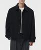 Wool Blend Oversized Short Balmacaan Coat [Black]