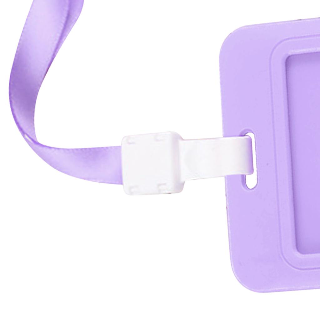 Badge Holder Bright Color Thick Sturdy ABS Rounded Corner Waterproof Bus Card Holder with Lanyard for Company School