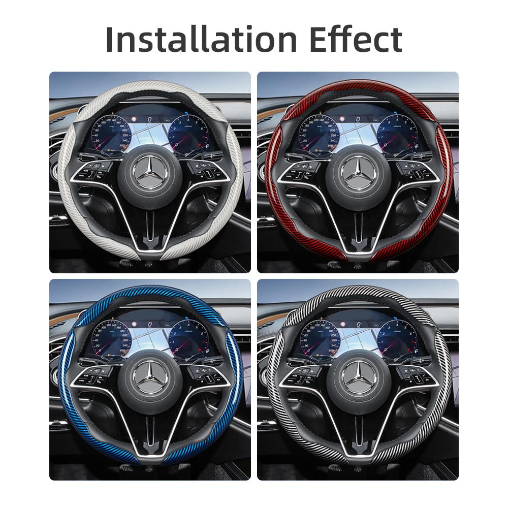 Geeignet für Mercedes-Benz Lenkradabdeckung mit Carbonfaser-Textur und segmentiertem Schnellverschluss-Design V g S a E C-Klasse Gle Glc Gla Glb Cls
