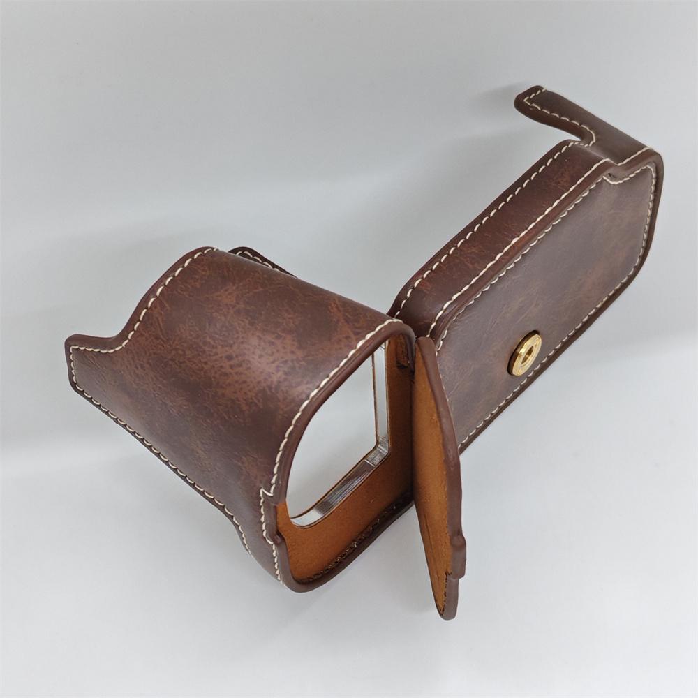 Skórzane etui pół-etui na aparat fotograficzny do Nikon D600 D610 Otwór na baterię Dolna pokrywa