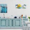 Tropical Palm Tree Metal Wall Art Beach House Decor Modern Coastal Sculpture for Bathroom Living Room