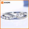 Huitan Delicate Silver Color Cross Rings with Pear CZ Exquisite Women Accessories for Wedding Party Fashion Versatile Jewelry