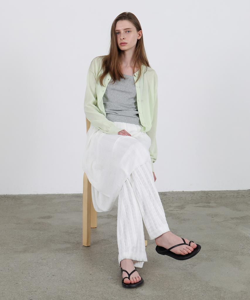 Leuba Layered Slim Boots Cut Pants - White