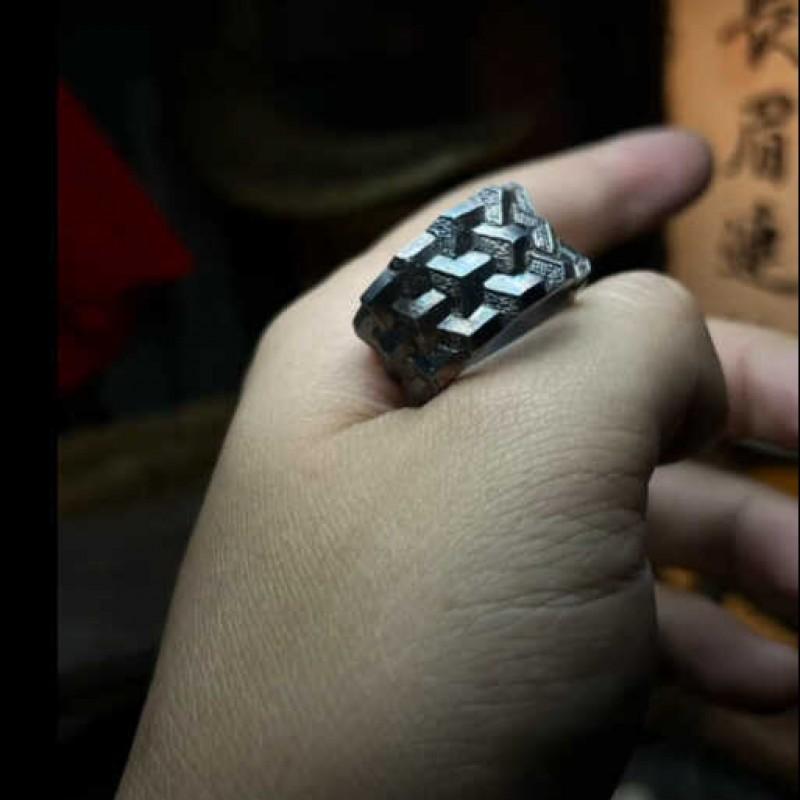 Anillo Abierto Ajustable Hombres Mujeres Vintage Armadura Arma Inspirado Geométrico Chapado Dedo