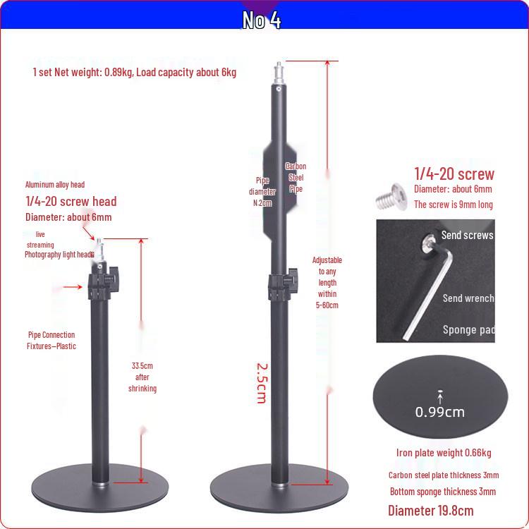 

Universal Retractable Floor Stand for Phones, Cameras, Tablets, and Lights