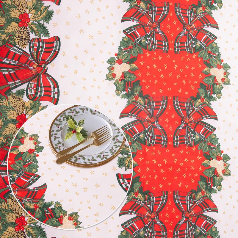 Christmas Table Cover Rectangle Printing Tablecloth for Restaurant Household Decoration