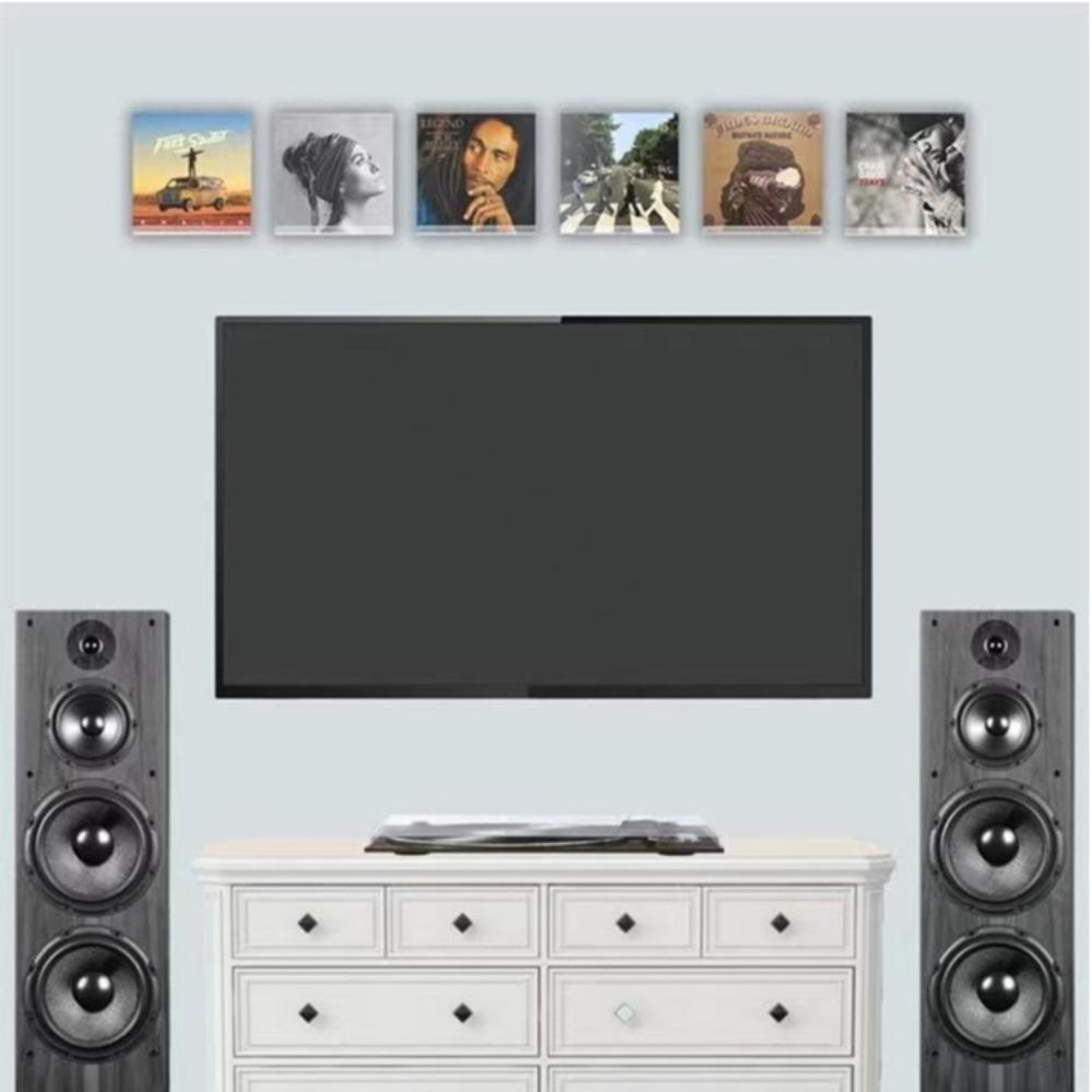 6Pcs Clear Vinyl Record Shelf Wall Mount Magazine Rack Floating Shelves for Books Makeup