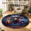 Round Rug Custom NameDemon Slayer Pattern Non Slip Carpet Home Floor Decor