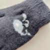 Winter warm thickened half-finger gloves Japanese cute cartoon whale picture velvet touch screen knitted wool gloves