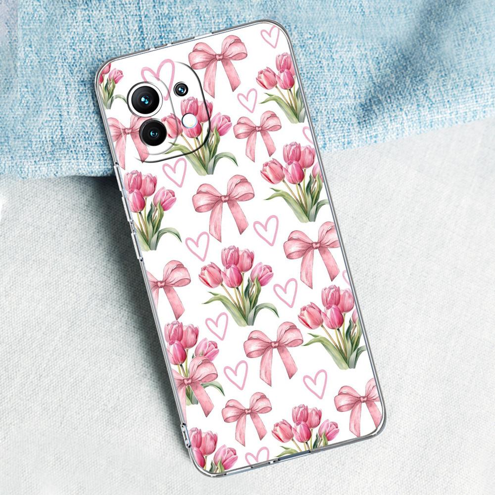 Phone Case For Xiaomi Mi 15 14 13 12 11 Lite 15T 13T 12T Pro Poco X7 X6 X5 Pro 5G X3 NFC F7 F6 F5 Cover Soft Pale Little Flower
