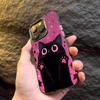Black Cat Pattern Phone Case Case for iPhone17 16 15 14 13 12 11 Pro/ Max/Plus Shock-proof Rear Cover Anti-fingerprint