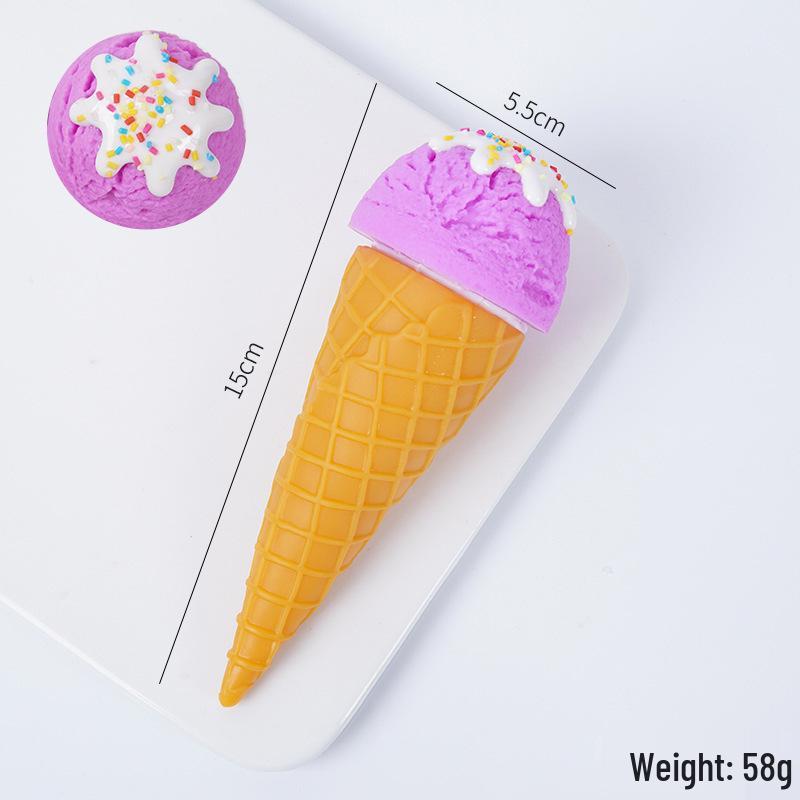 Handcrafted Realistic Ice Cream Ball Display Prop - Macaron Color Cone Toy