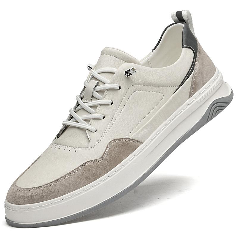 

Men s shoes trendy fashion men s retro British style white shoes men s sports shoes cowhide casual board shoes 45 песочный