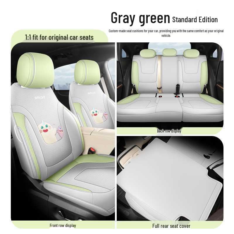 Smart 1 Gen Luxury Leather Car Seat Cushion: Fully Enclosed, Wear-Resistant, Breathable