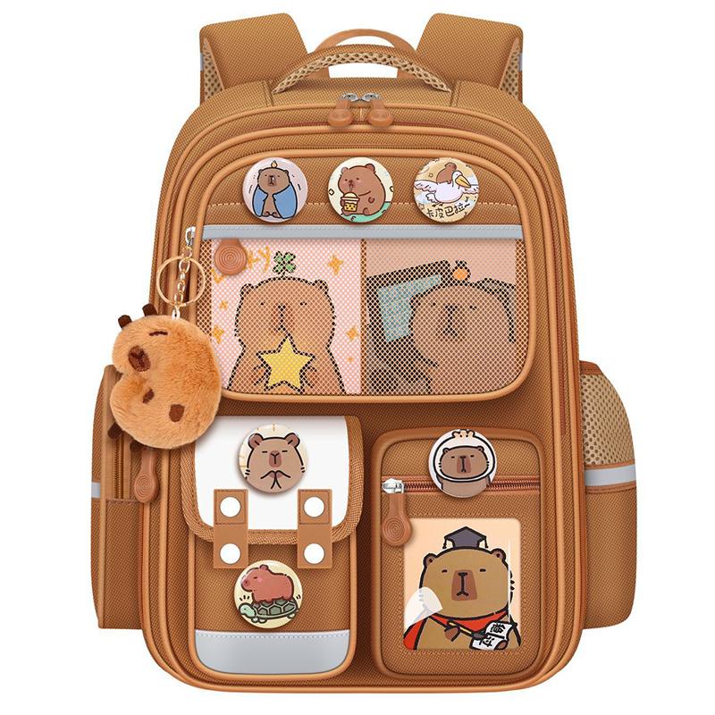 Capibala Schultasche Unisex Großraum Niedlicher Capybara Rucksack Strapazierfähiger Leichter Rucksack für Grund- und Sekundarschüler