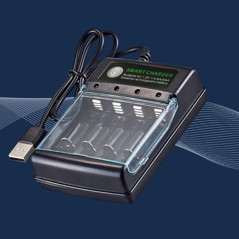 Alkaline Battery Charger 1.5V 4 Slots Digital Charging Circuit for Multiple Reusability and Friendly Electronics Power