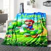 Custom Name Super Mario Bros Adventure flannel Blanket for Super Soft Cute Comfort Blanket for Travel Bedding Couch Sofa Blanket