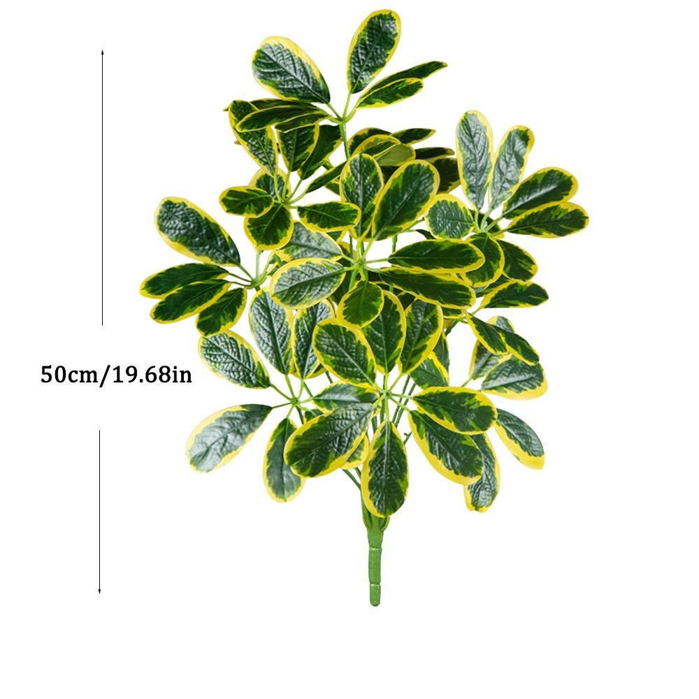 Plastic Material Fake Palm Plants Large Size Plastic Shrub Leaves For Outdoor Decor