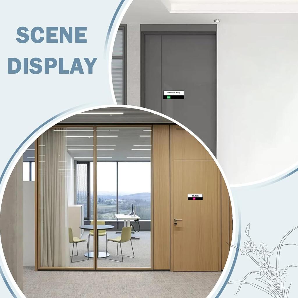 Office Door Sign,Magnetic Name Plate With 6 Working Status Options,Do Not Disturb, In A Meeting, Out of Office, Working Remotely, Please Knock