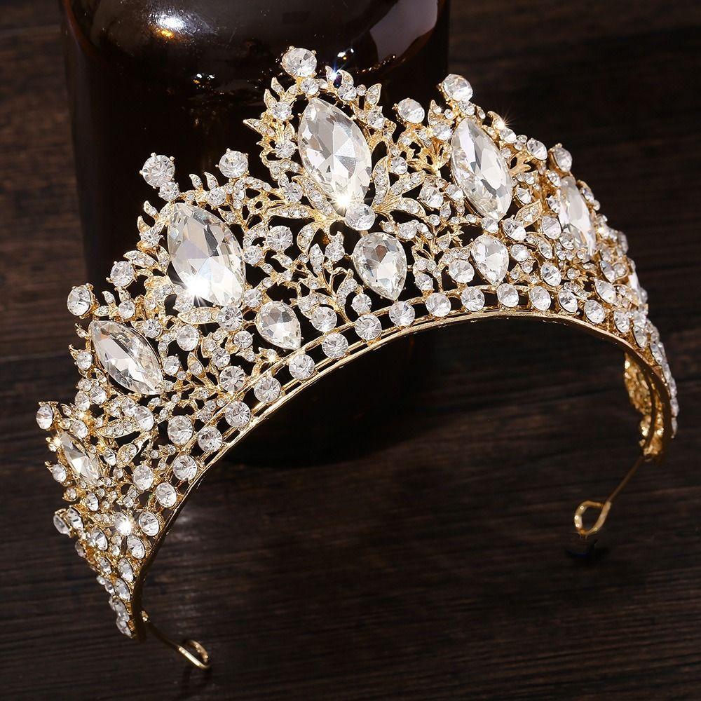 Water Drop Shape Tiara Hair Crown Rhinestone Bridal Wedding Crown Hair Accessories  Party Event