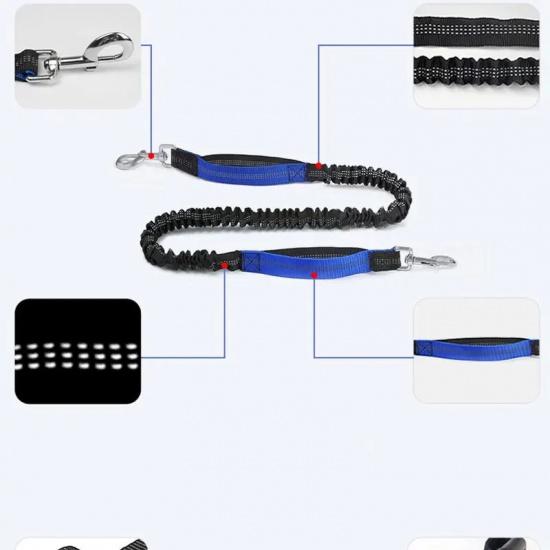 Multifunctional Sports Waist Bag Extended Hand Free Leash Adjustable for Dog Walking and Leash Pet Running Leash with Waist Bag