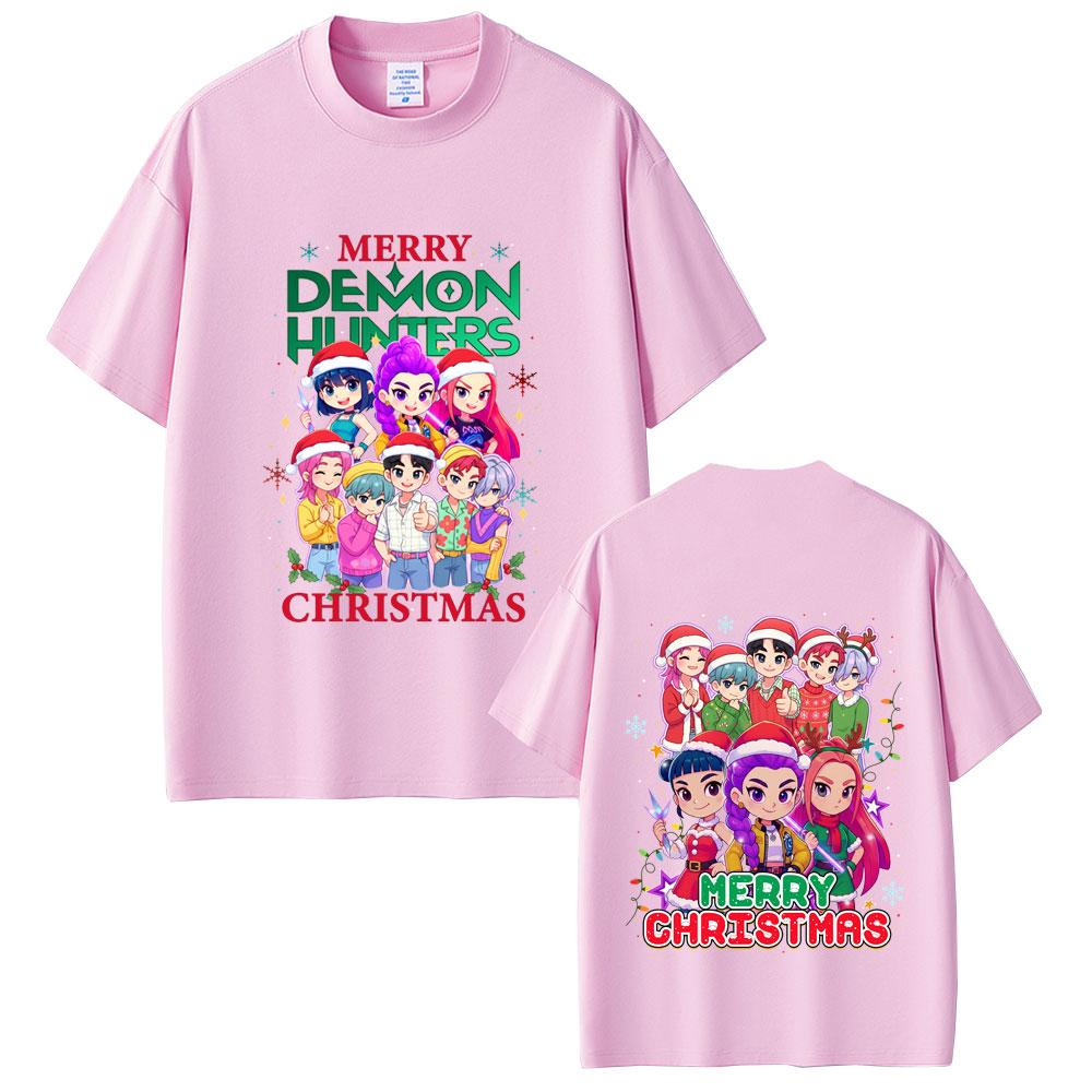 Kpop Demon Hunters Christmas Cartoon Children's 3D Printed Casual Short Sleeve Summer Comfortable Soft Children's T-Shirt