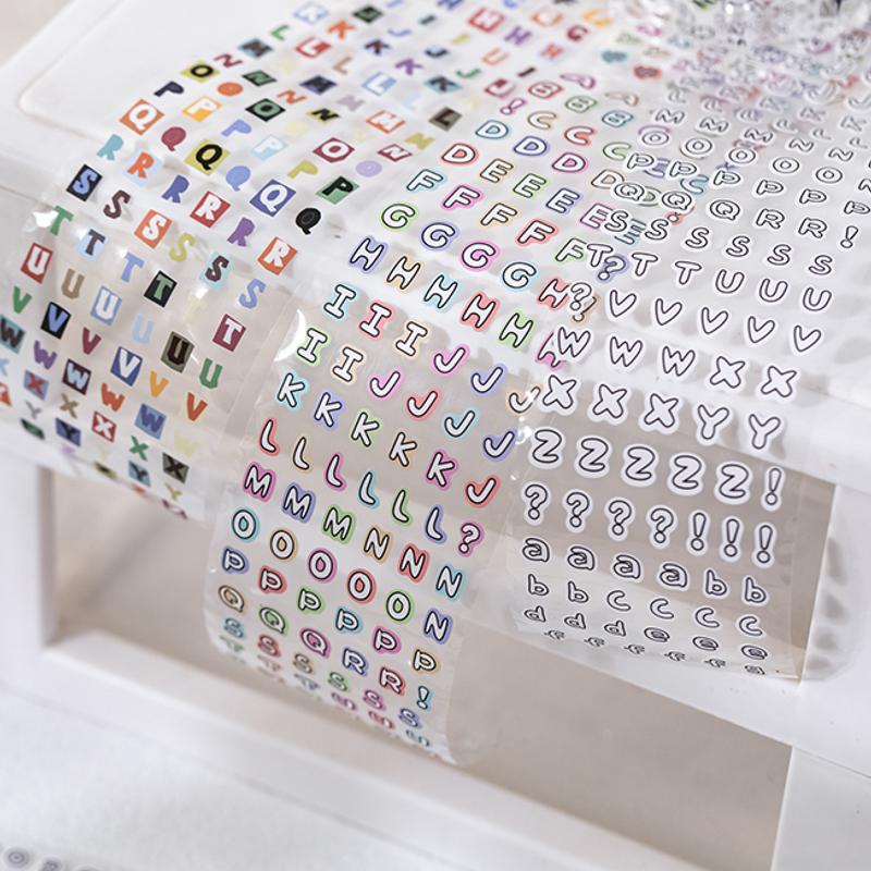 6Style1Roll/bag text elements die-cut tape for DIY handbook notebook glass bottle calendar decoration