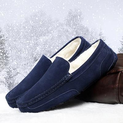 Brand Winter Warm Mens Loafers Moccasins Man Casual Slip-on Flats Quality Boat Shoes Suede Leather Driving Male Luxury Footwear
