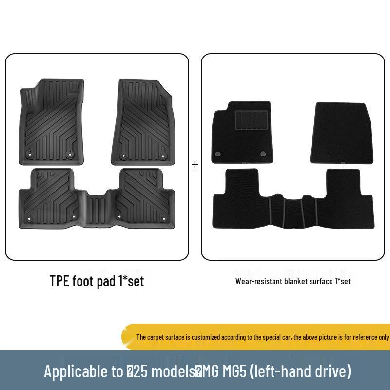 Durable Waterproof TPE Floor Mats for 21-25 MG5: Dirt-Resistant, Car-Specific