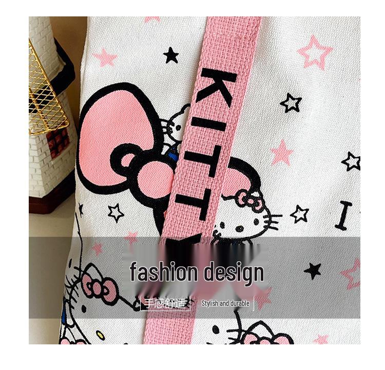 Women's Cute Cartoon Canvas Handbag - Versatile, Large Capacity Shoulder Tote