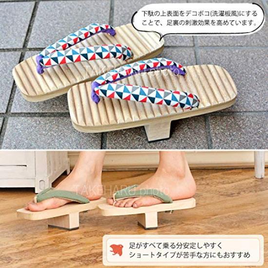 Takeharu Made in Japan with Paulownia Easy to Long Improves Core Balance Training with a Diamond Size L Single-Toothed Geta, Wood, Tengu-style Geta,