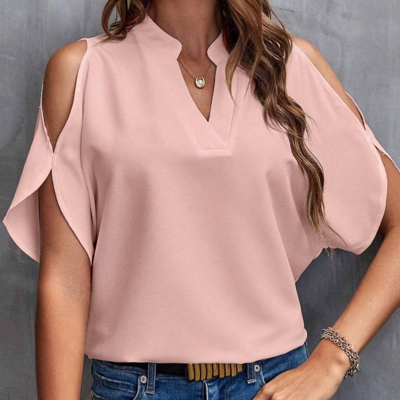 women spring summer puff sleeve off shoulder solid color pullovers t shirt blouse top