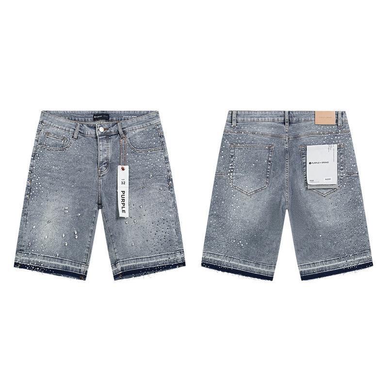 Trendige Marke PURPLE BRAND JEANS Europäische und amerikanische High-Street-weite vielseitige Jeans-Shorts für Männer und Frauen