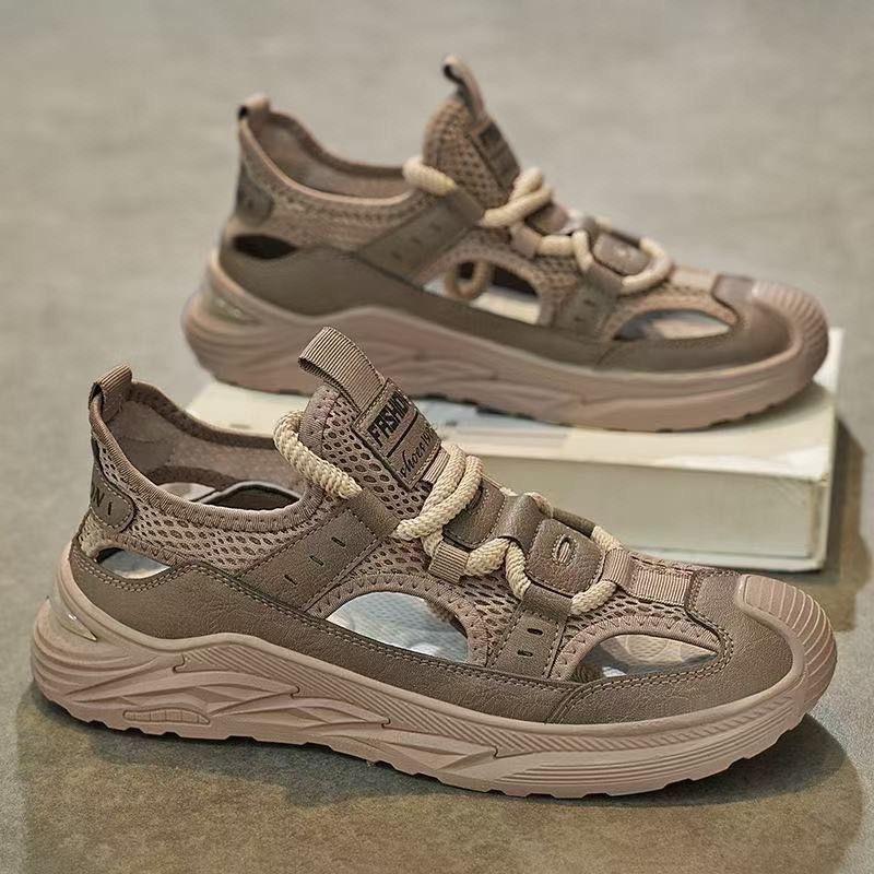 2025 Summer Men's Shoes Breathable Trend Sports and Leisure Sandals One Pedal Versatile Men's Beach Wading Shoes