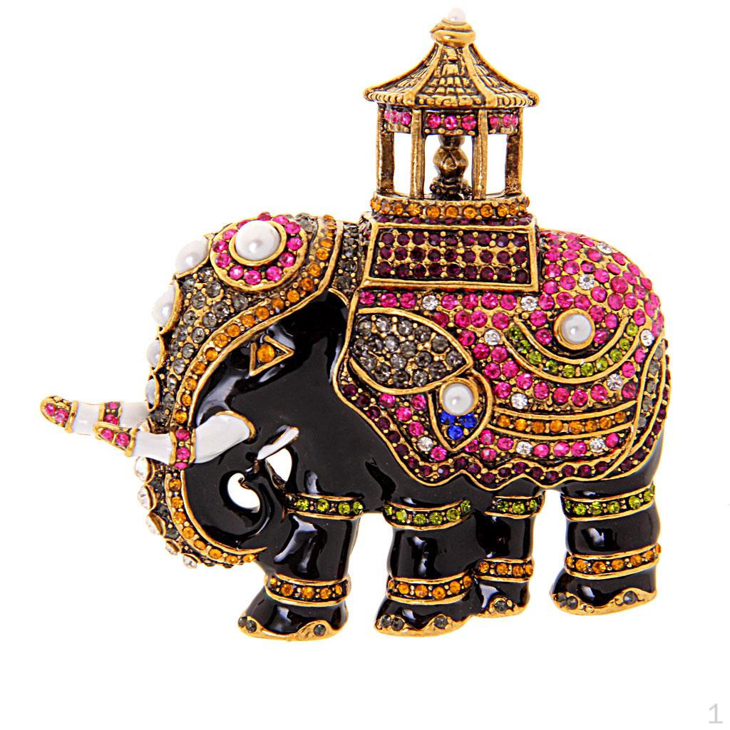 

Индийская брошь со стразами и кристаллами, свадебный подарок