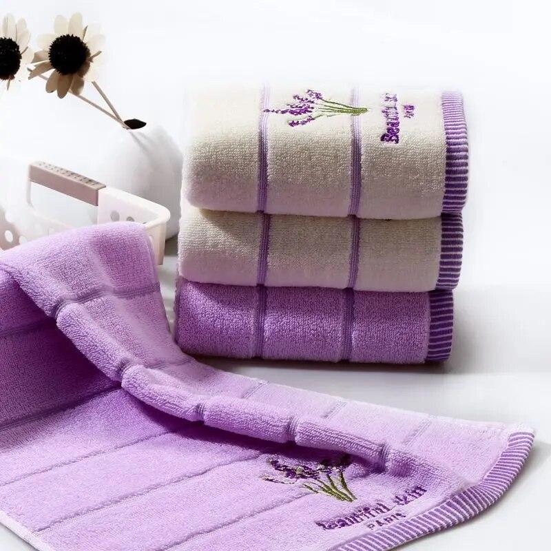 100% Pure Cotton Bath Towel Set, Absorbent Adult Bath Towel, Solid Color Soft Bath Towel, Facial Wash Towel