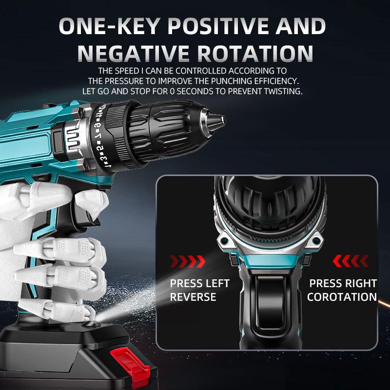 21V Cordless Handheld Drill & Electric Screwdriver with Multifunctional Impact for Home Renovation