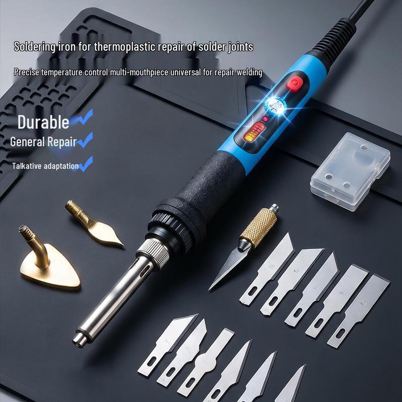 80W Adjustable Temperature Electric Soldering Iron & Heat Cutting Knife for DIY Plastic Repair and Flower Pot Hole Punching