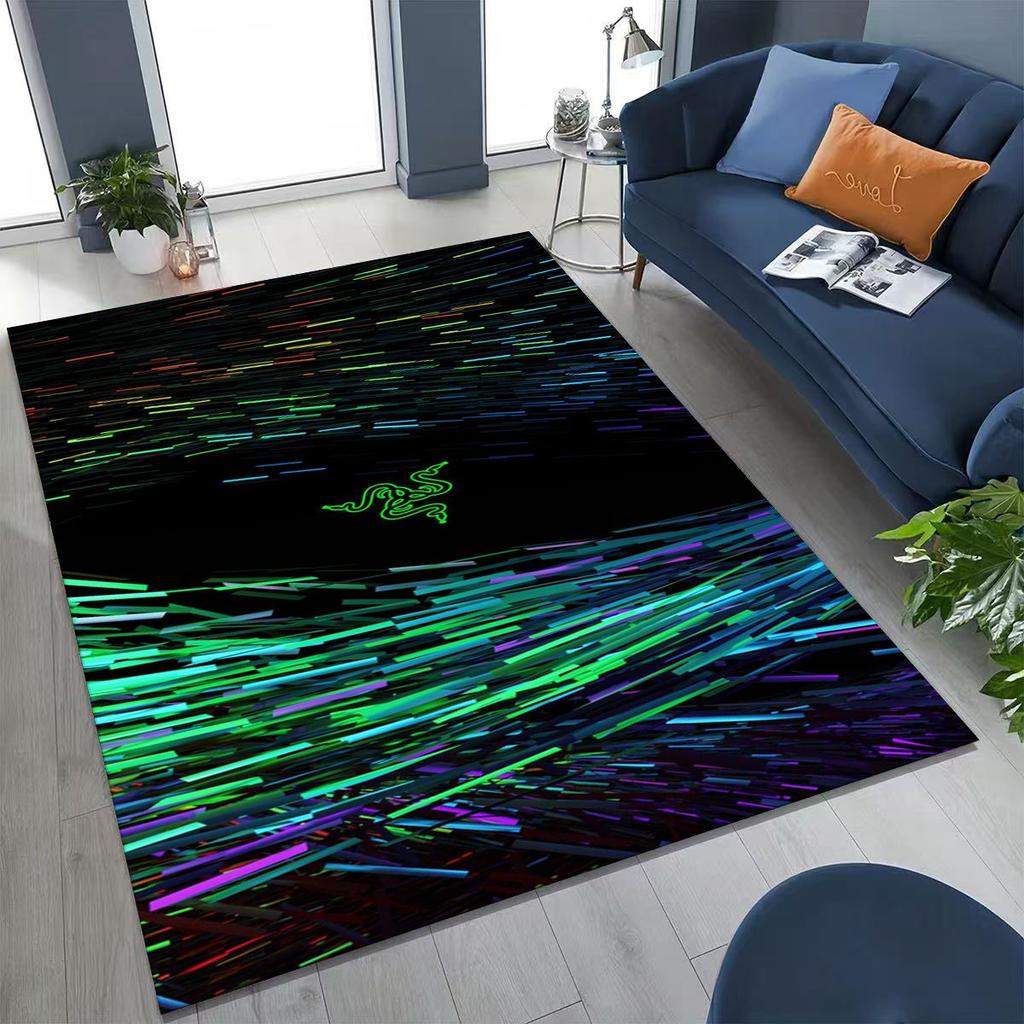 Fashion Razer Logo Moto Art Rug for Bedroom Living Room Sofa Home Doormat Decor, Large Kid Non-slip Floor Mat