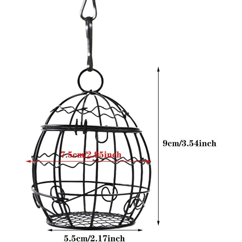 Vogelfutterspender zum Aufhängen im Freien, Futterspender für Meisenknödel, Hängender Metall-Vogelfutterspender mit Haken, Futterspender für Fettknödel, Meisenknödelspender für Wildvögel, Gartendekoration für draußen