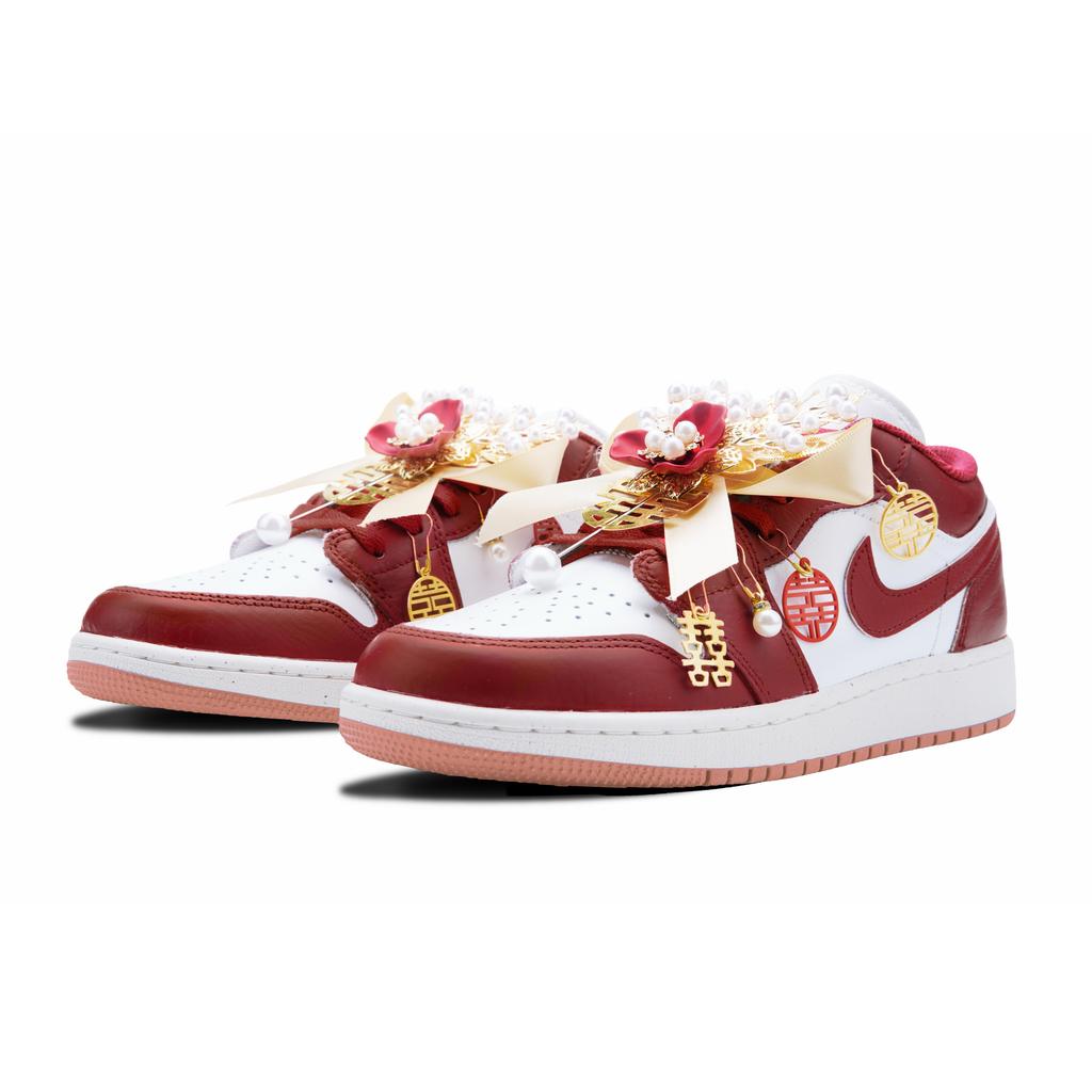 Jordan Air Jordan 1 Golden Jade Destiny Box Vintage Basketball Shoes Women's Red DC0774-182(Team1137-)