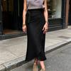 Women Skirt, High Waist Large Hem Midi Skirt, Irregular Split Slimming Skirt for Work Leisure Daily Wear Beach Travel Parties