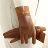 Winter Warm Outdoor Cycling Windproof Waterproof New High End Sweet Cool Wind Plush PU Women Gloves
