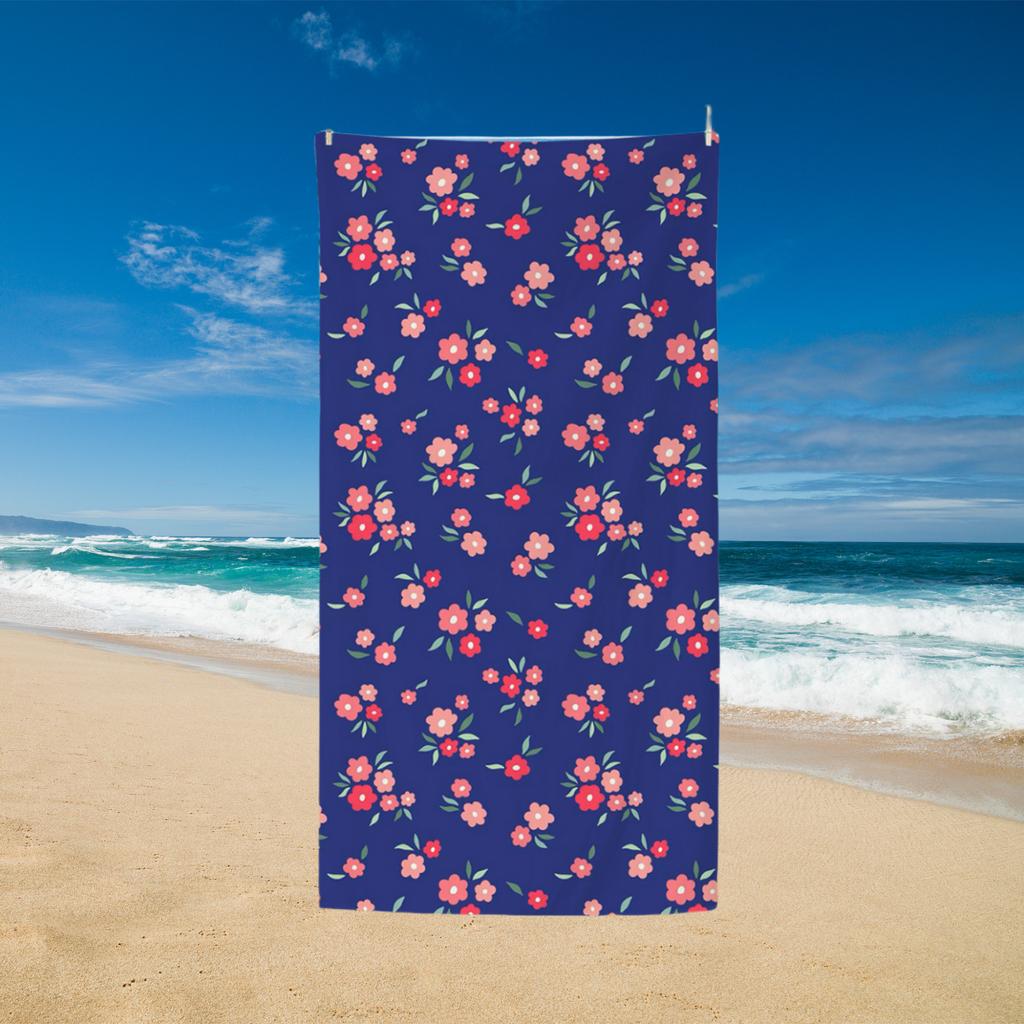 Toalla de Playa con Flores Estilo Ins, Impresión Digital Fina Secado Rápido Anti-Arena Microfibra Ligera para Natación Yoga Viaje Gimnasio Regalo