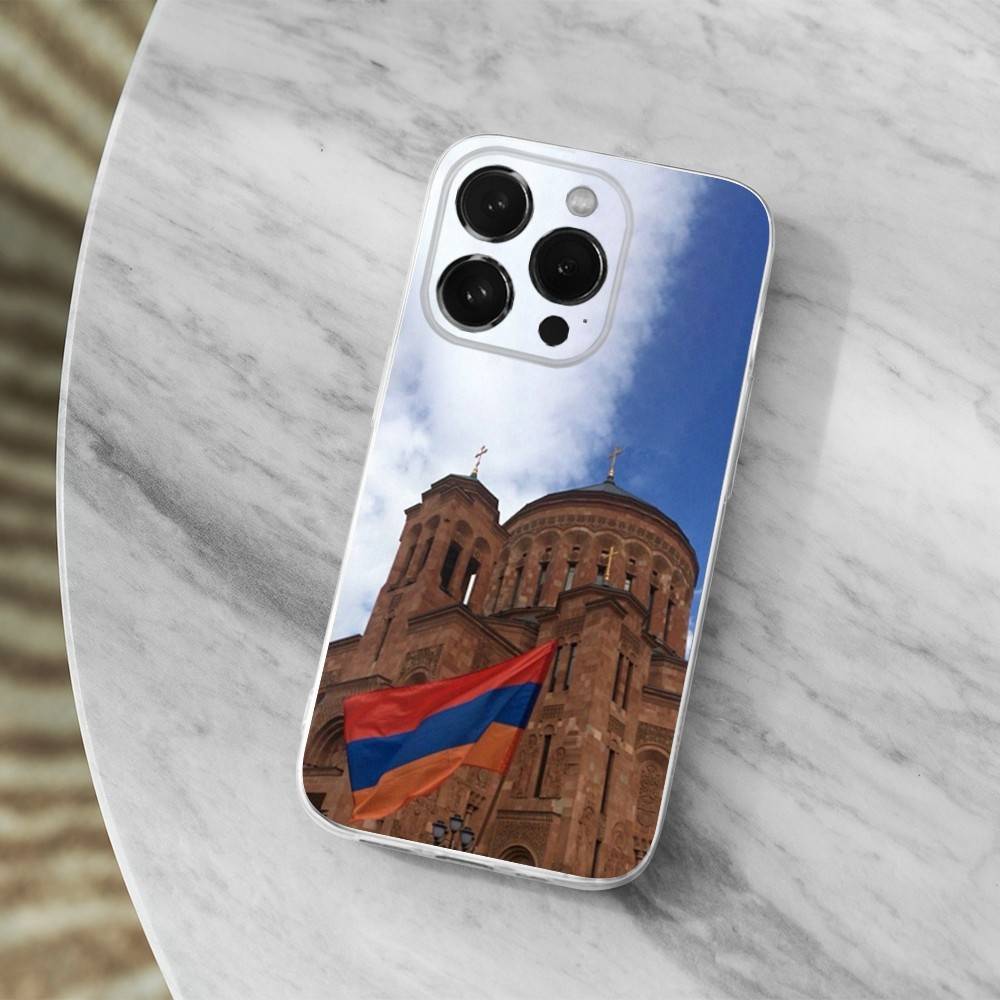 Armenia Flag ART Phone Case For iPhone Max,Plus,11,14,13,XR,SE,12,15,Pro,17,16,X,XS,Mini Transparent Soft Cover iPhone13PROMAX