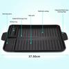Korean BBQ Grill Pan For Indoor Outdoor Cooking Non-Stick Smokeless Rectangular Barbecue Plate with Oil Hole