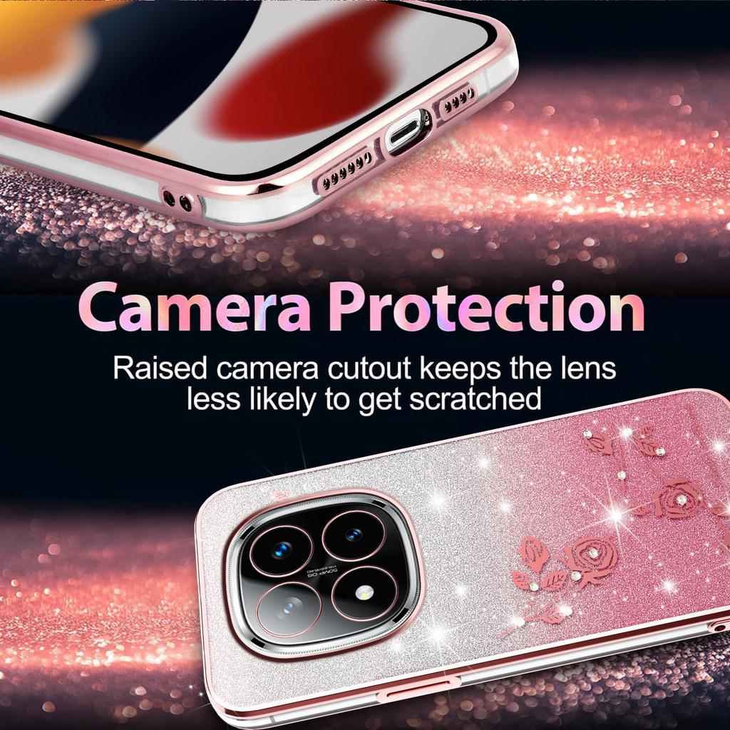 For Xiaomi Redmi Note 14 Pro+ 5G Case Flower TPU Flexible Gradient Phone Cover