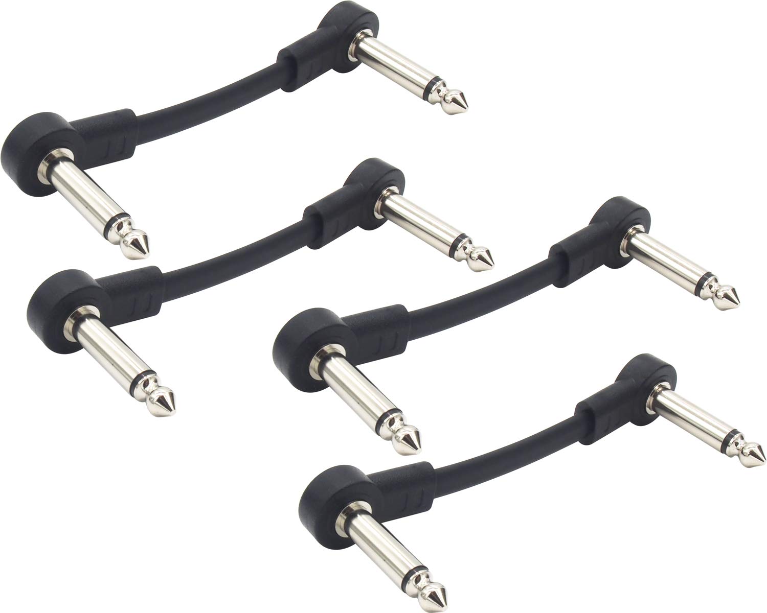 

Audiophile patch cable both ends flat cable effector connection cable 10cm set 6.35mm L-shaped approx. 4-piece